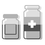 Grey pill bottle icon