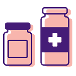 Pink pill bottle icon