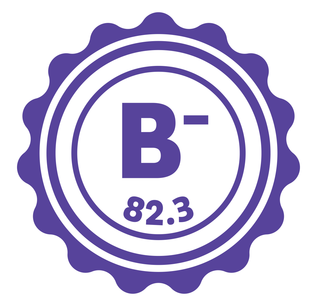 Badge with B- rating
