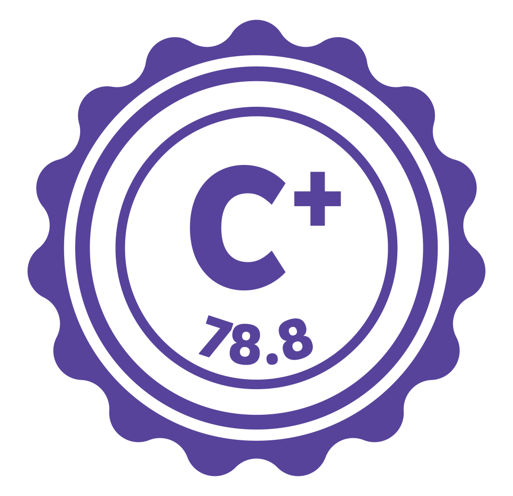 Badge with C+ rating