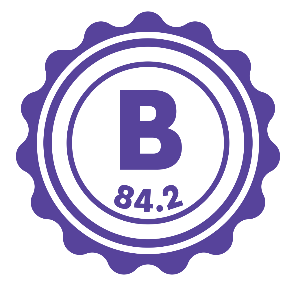 Badge with B rating