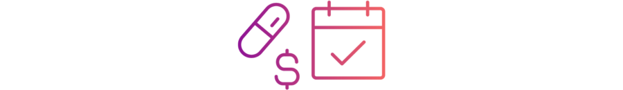 icons of medication money and calendar